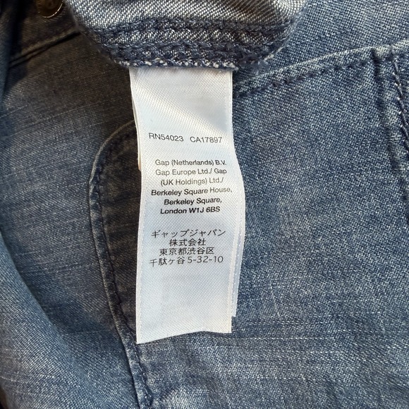 GAP Women's Chambray Medium Mini Button Up Long Sleeve Shirt Dress - Picture 7 of 9